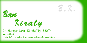 ban kiraly business card